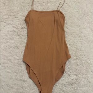 Wild Fable Brown Ribbed Bodysuit